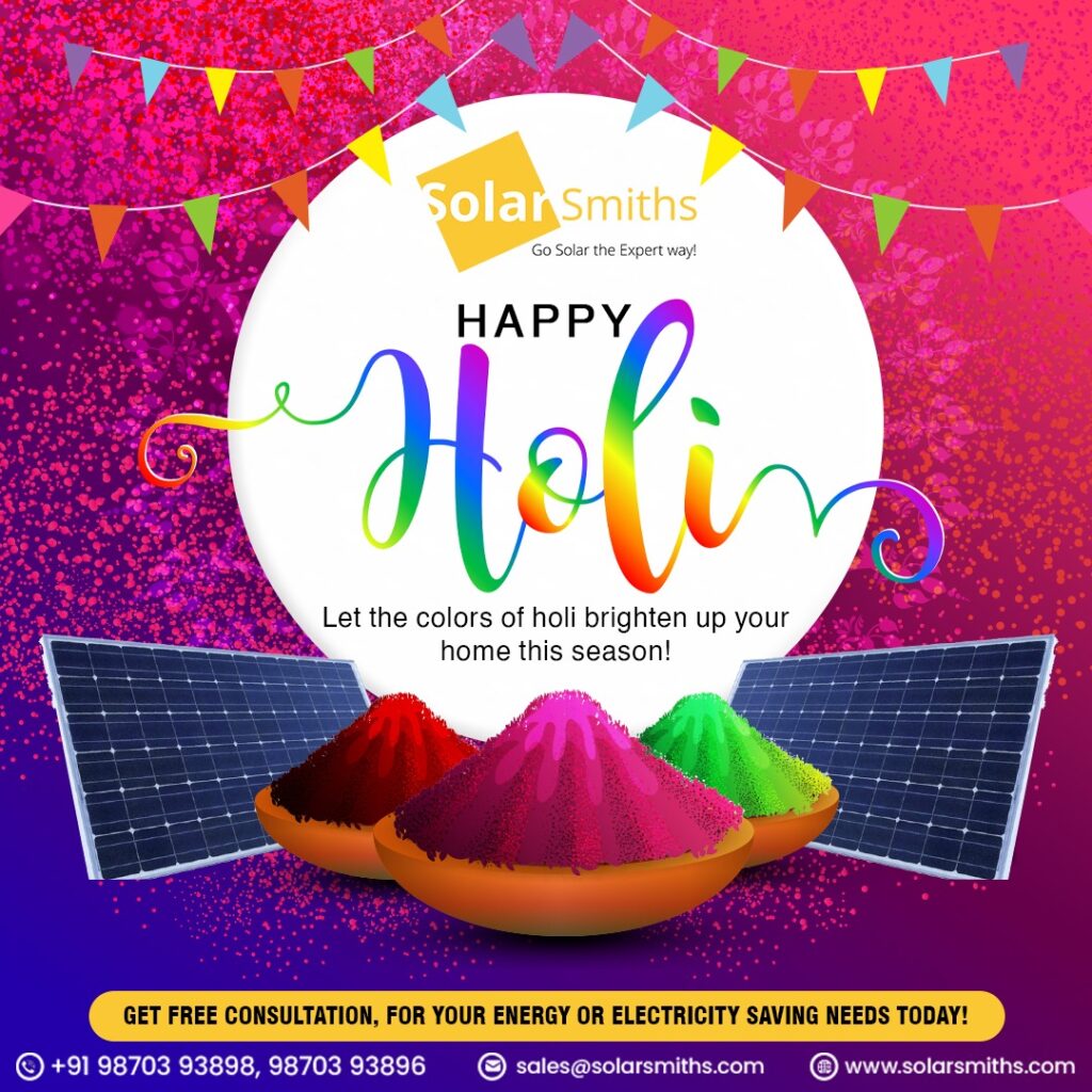 Solar Smith family wishes you a very Happy Holi