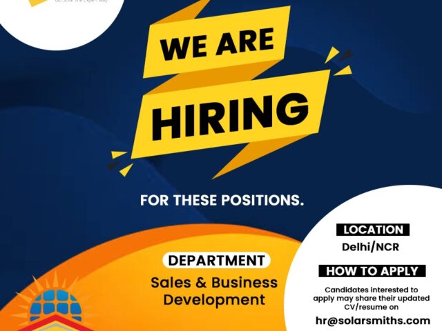 We Are Hiring For These Positions